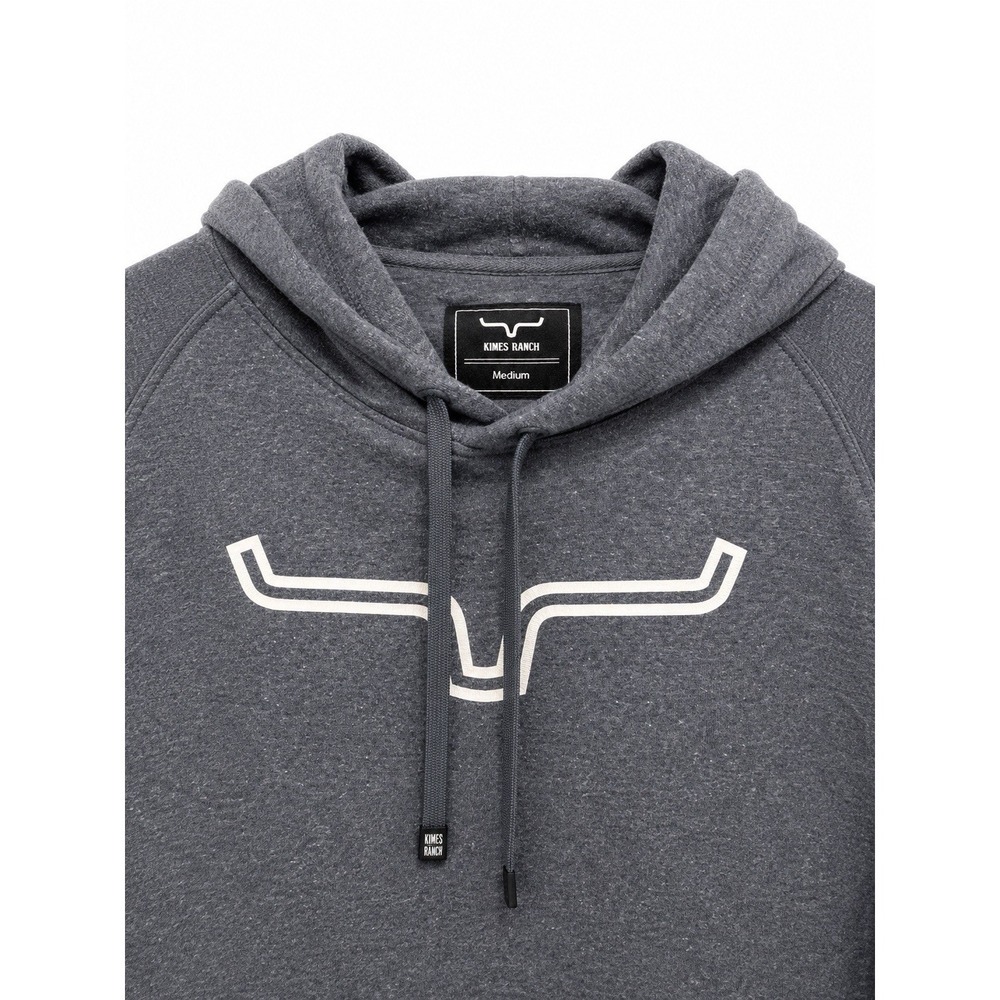 Kimes‎ Ranch Men's Gray Pullover Hoodie Logo Graphic Drawstring Pockets Size M